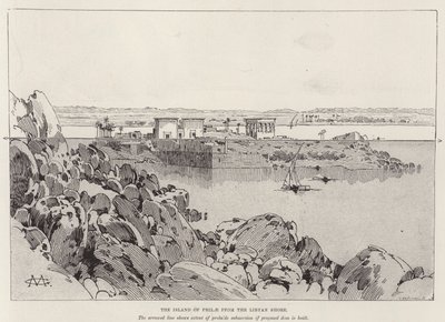 The Island of Philae from the Libyan Shore by Charles Auguste Loye